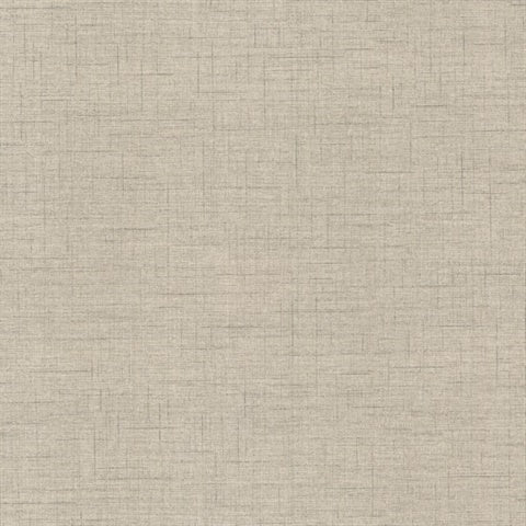 Leon Light Grey Faux Fabric Wallpaper sample showing woven linen texture