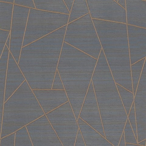 Lisle Sapphire geometric vinyl wallpaper by York Wallcoverings