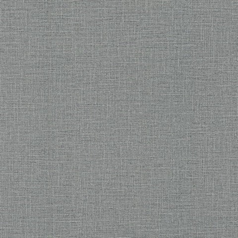 Loom Silver Wallpaper by York Wallcoverings, textured faux weave in smoky grey