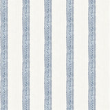 Mandevilla Blue Vine Stripe Wallpaper by Chesapeake