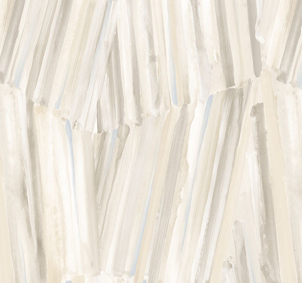 Masterwork Beige Brushstrokes commercial wallpaper by Warner, abstract mylar design
