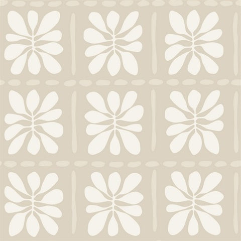 York Wallcoverings ZM2808 Mimosa Fleur Nude abstract floral non woven wallpaper roll