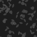 Myles Black Leaves Wallpaper by Warner, 4174-4650 pattern detail