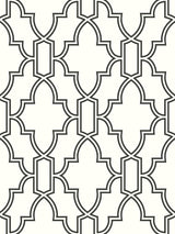 Black and white tile trellis peel and stick wallpaper with satin finish