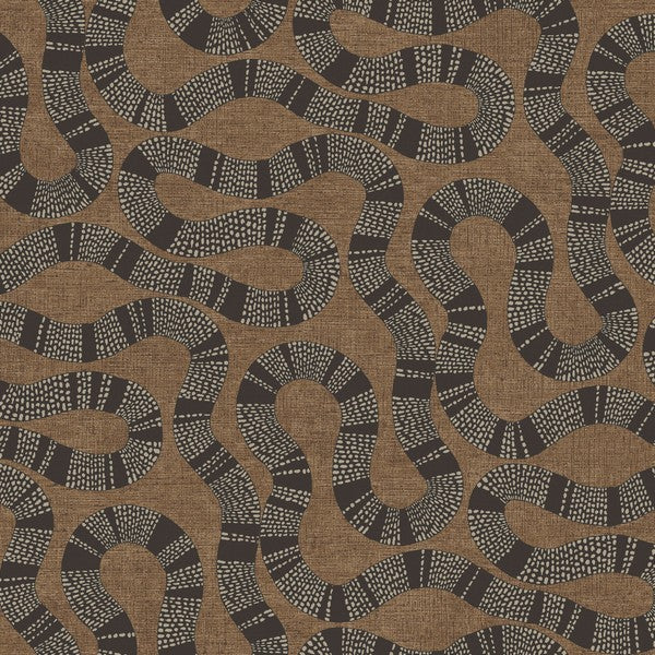 Antonina Vella Ophidia Brown Wallpaper AB3001 pattern view