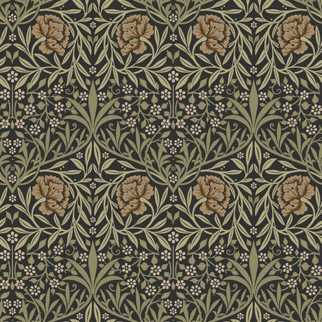 Oxford Union Black Floral Vines Wallpaper by A-Street Prints