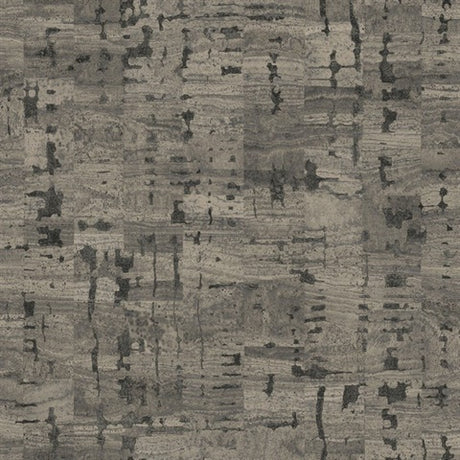 Pop The Cork Charcoal wallpaper roll with cork-inspired texture