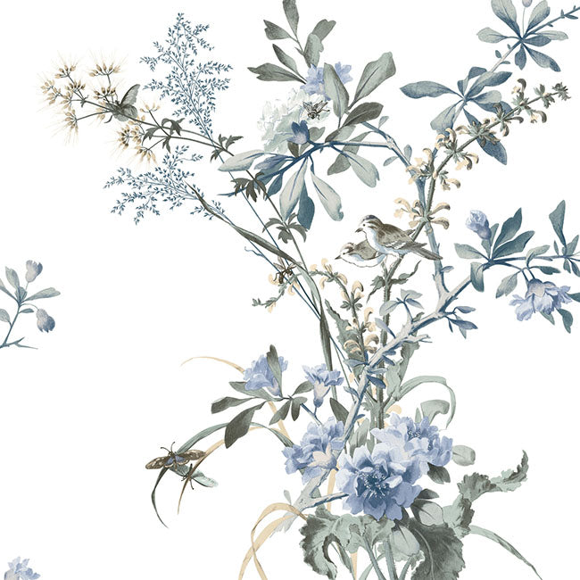 Wild Flowers Jade Peel & Stick Wallpaper by York Wallcoverings PSW1367RL