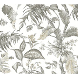 Fiji Garden White Peel & Stick Wallpaper – York Wallcoverings PSW1371RL pattern swatch