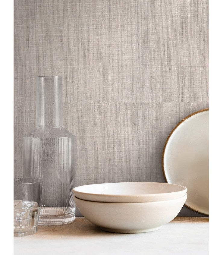 Lilah Dove Grey by York Wallcoverings Woven Vinyl Wallpaper – York Wallcoverings SI25773