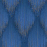 Starfall Sapphire Metallic Ikat Wallpaper by Antonina Vella