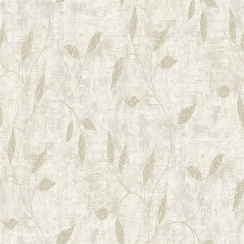 Stonewall Ivory Vine Wallpaper by Advantage, 20.9 in x 30 ft roll, approx. 52.3 sq ft coverage