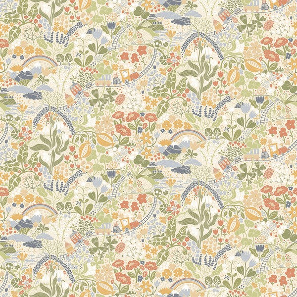 Taget Light Green Wall Mural by York Wallcoverings, 4-panel non woven mural