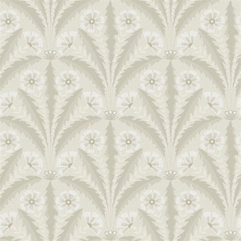 Tap Root Beige Floral Damask Wallpaper by Chesapeake