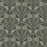 Tap Root Charcoal Floral Damask Wallpaper by Chesapeake