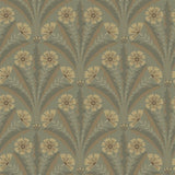 Tap Root Green Floral Damask Wallpaper by Chesapeake