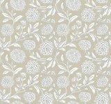 Antonina Vella Chatsworth Garden Taupe Floral Trail Wallpaper VP1363 pattern roll