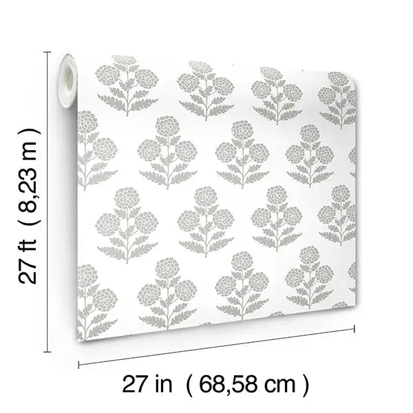 Souci Grey by Antonina Vella Marigolds Wallpaper – York Designer Series VP1435