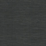 Winn Black Faux Grasscloth Wallpaper by Warner
