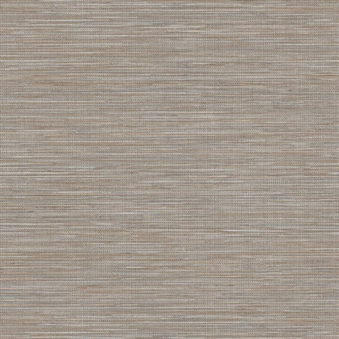 Winn Chestnut Faux Grasscloth Wallpaper texture in brown tones