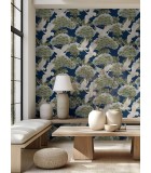 Sprig & Heron Navy by Ronald Redding Botanical Wallpaper – York Designer Series ZA8007