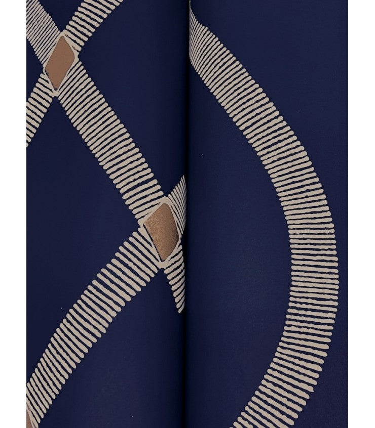 Ellena Navy by Ronald Redding Geometric Wallpaper- York Designer Series ZA8032
