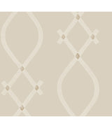 Ellena Beige geometric ogee non woven wallpaper by Ronald Redding – York Designer Series ZA8034