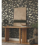 Shimmering Poppies Black & Gold by Ronald Redding Floral Wallpaper- York Designer Series ZA8066